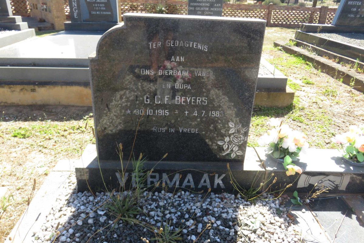 VERMAAK G.C.F. Beyers 1915-1983