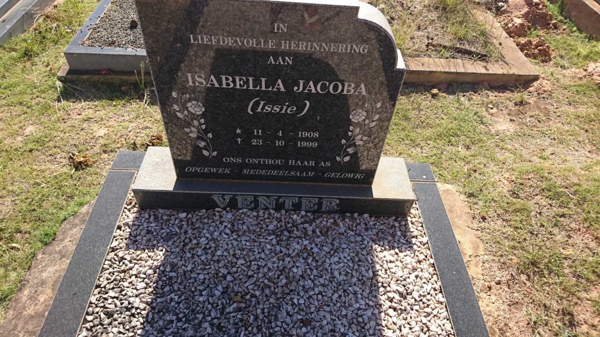 VENTER Isabella Jacoba 1908-1999