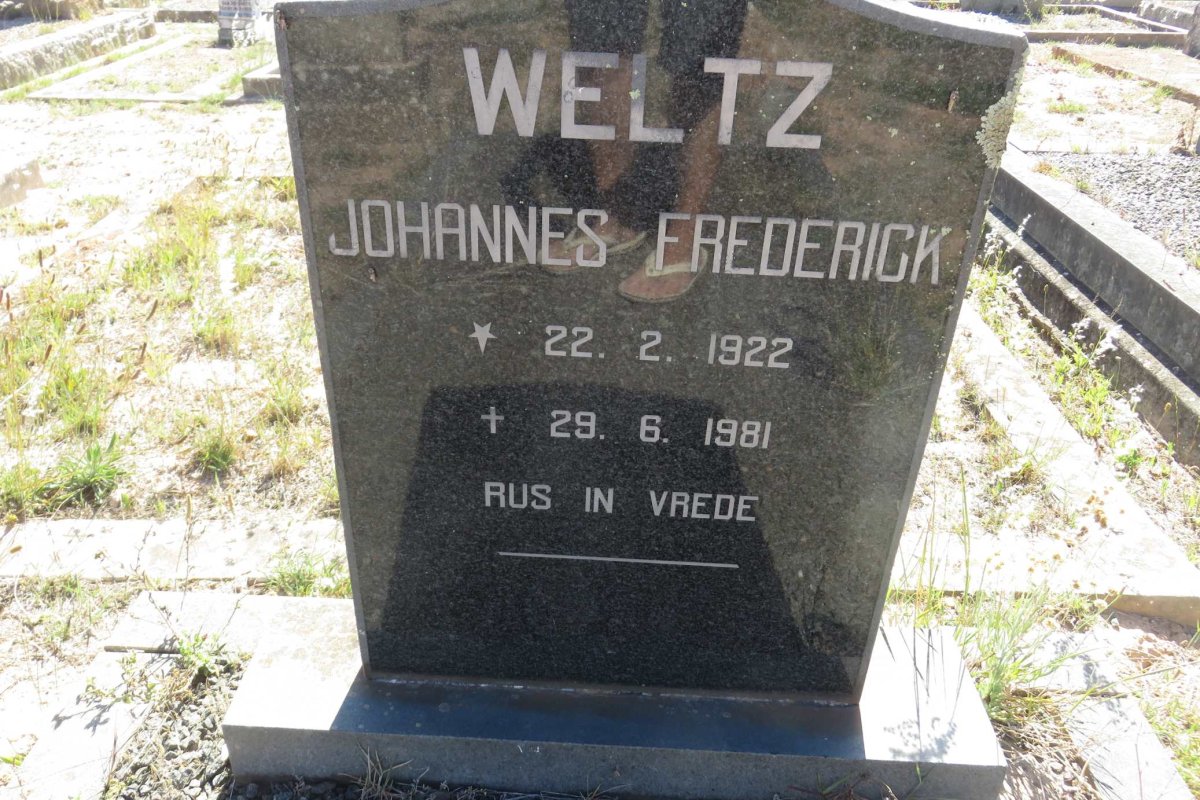 WELTZ Johannes Frederick 1922-1981