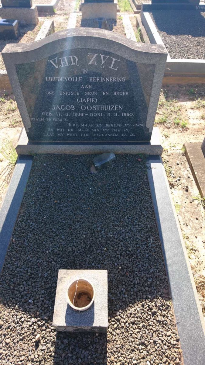 ZYL Jacob Oosthuizen, van 1936-1960