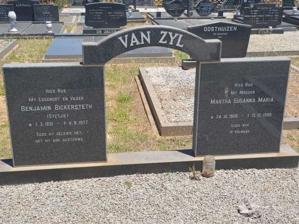 ZYL Benjamin Bickersteth, van 1891-1977 &amp; Martha Susanna Maria 1906-1995