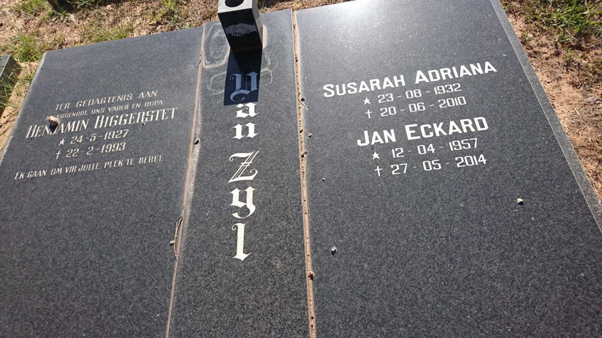 ZYL Benjamin Biggerstet, van 1927-1993 &amp; Susarah Adriana 1932-2010 :: ECKARD Jan 1957-2014