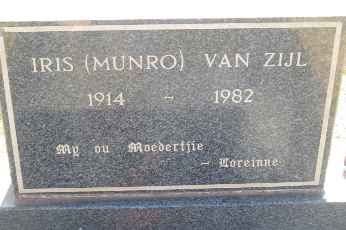 ZIJL Iris, van nee MUNRO 1914-1982