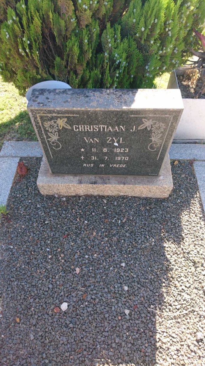 ZYL Christiaan J., van 1923-1970