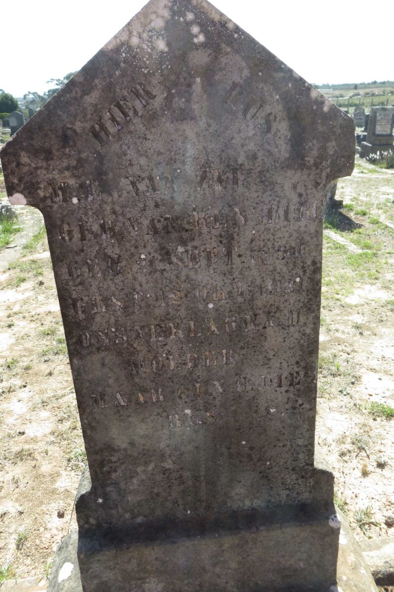 ZYL M.E., van nee VAN RENSBURG 1854-1931