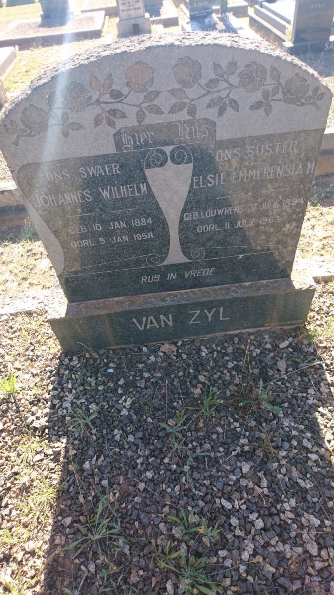 ZYL Johannes Wilhelm, van 1884-1958 &amp; Elsie Emmerensia M. LOUWRENS 1894-1963