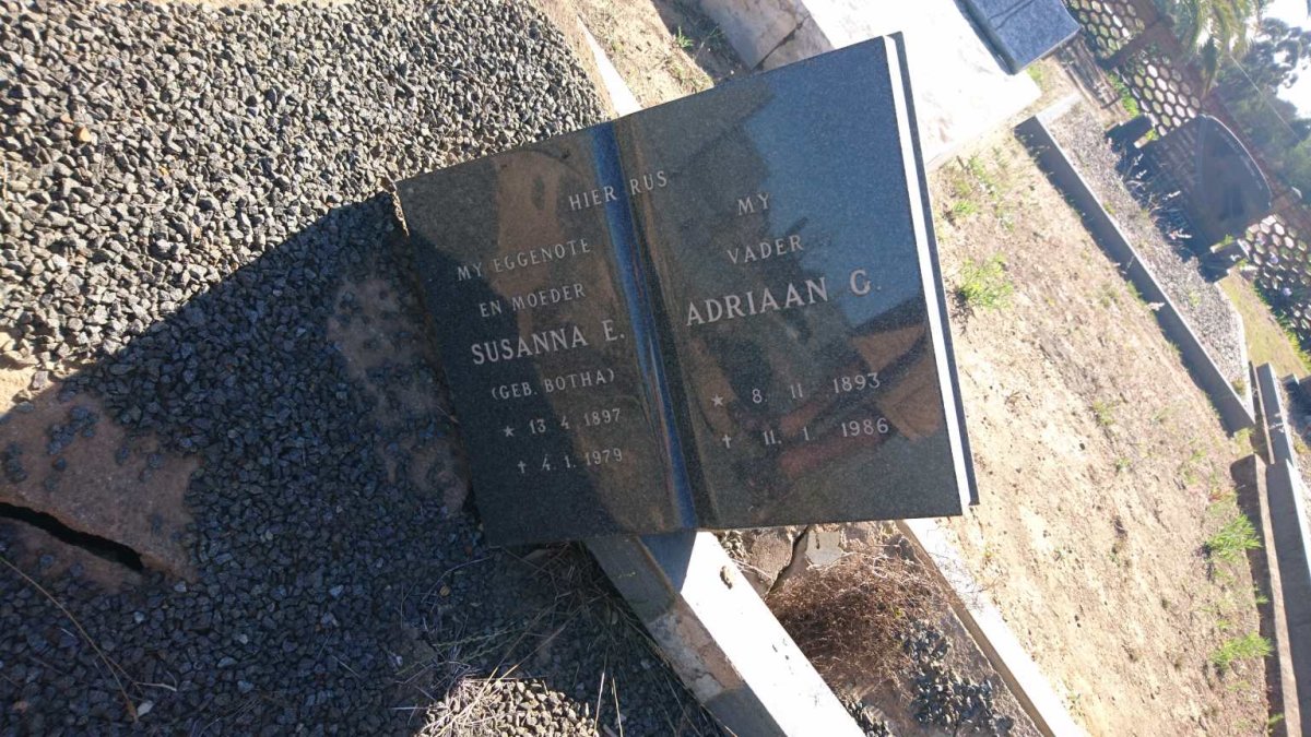? Adriaan C. 1893-1986 &amp; Susanna E. BOTHA 1897-1979
