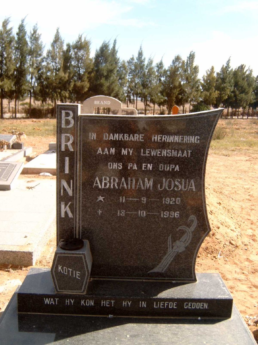 BRINK Abraham Josua 1920-1996