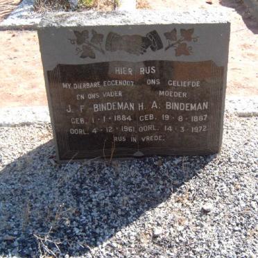 BINDEMAN J.F. 1884-1961 &amp; H.A. 1887-1972