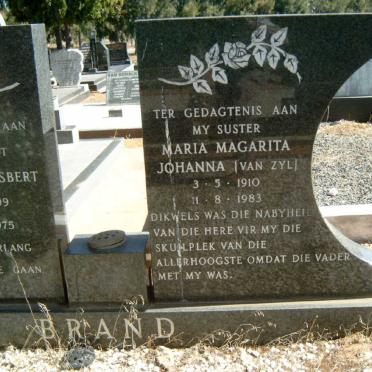 BRAND Maria Magarita Johanna nee VAN ZYL 1910-1983