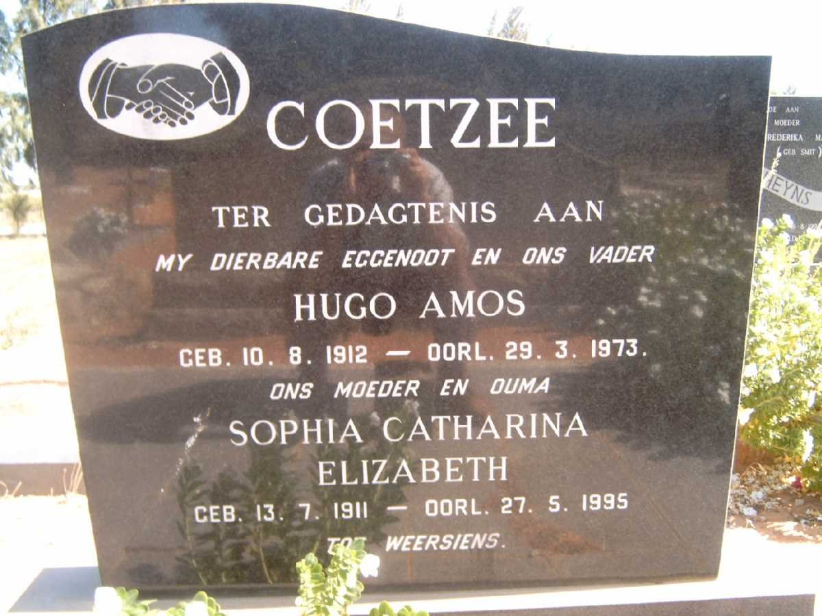 COETZEE Hugo Amos 1912-1973 &amp; Sophia Catharina Elizabeth 1911-1995
