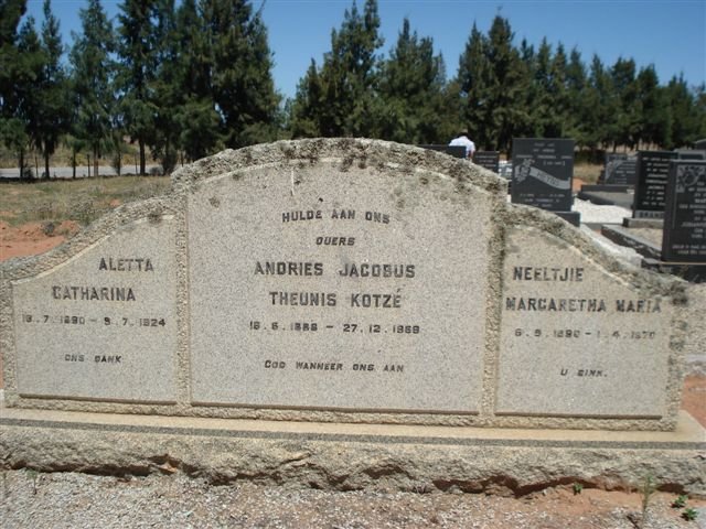 KOTZÉ Andries Jacobus Theunis 1888-1969 &amp; Aletta Catharina 1890-1924 &amp; Neeltje Margaretha Maria 1890-1970