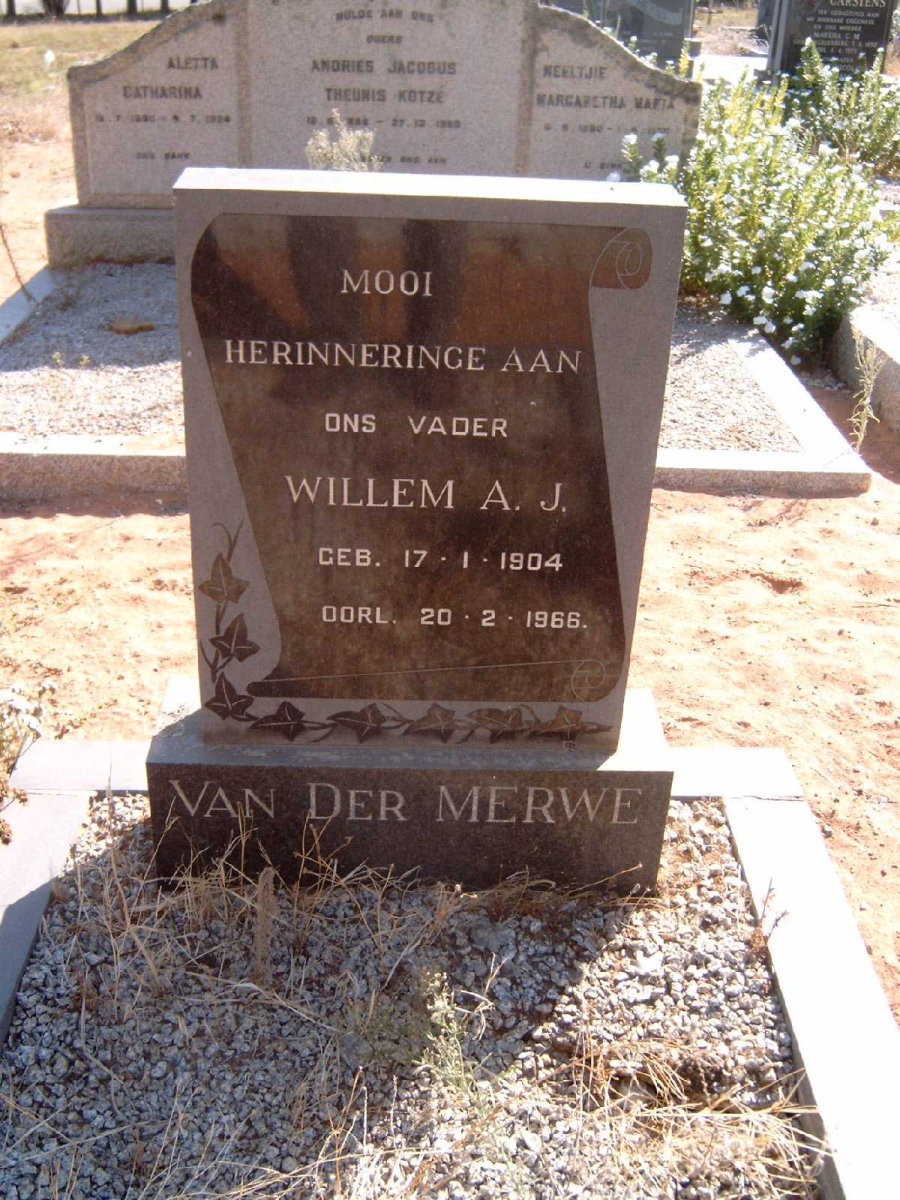 MERWE Willem A.J., van der 1904-1966
