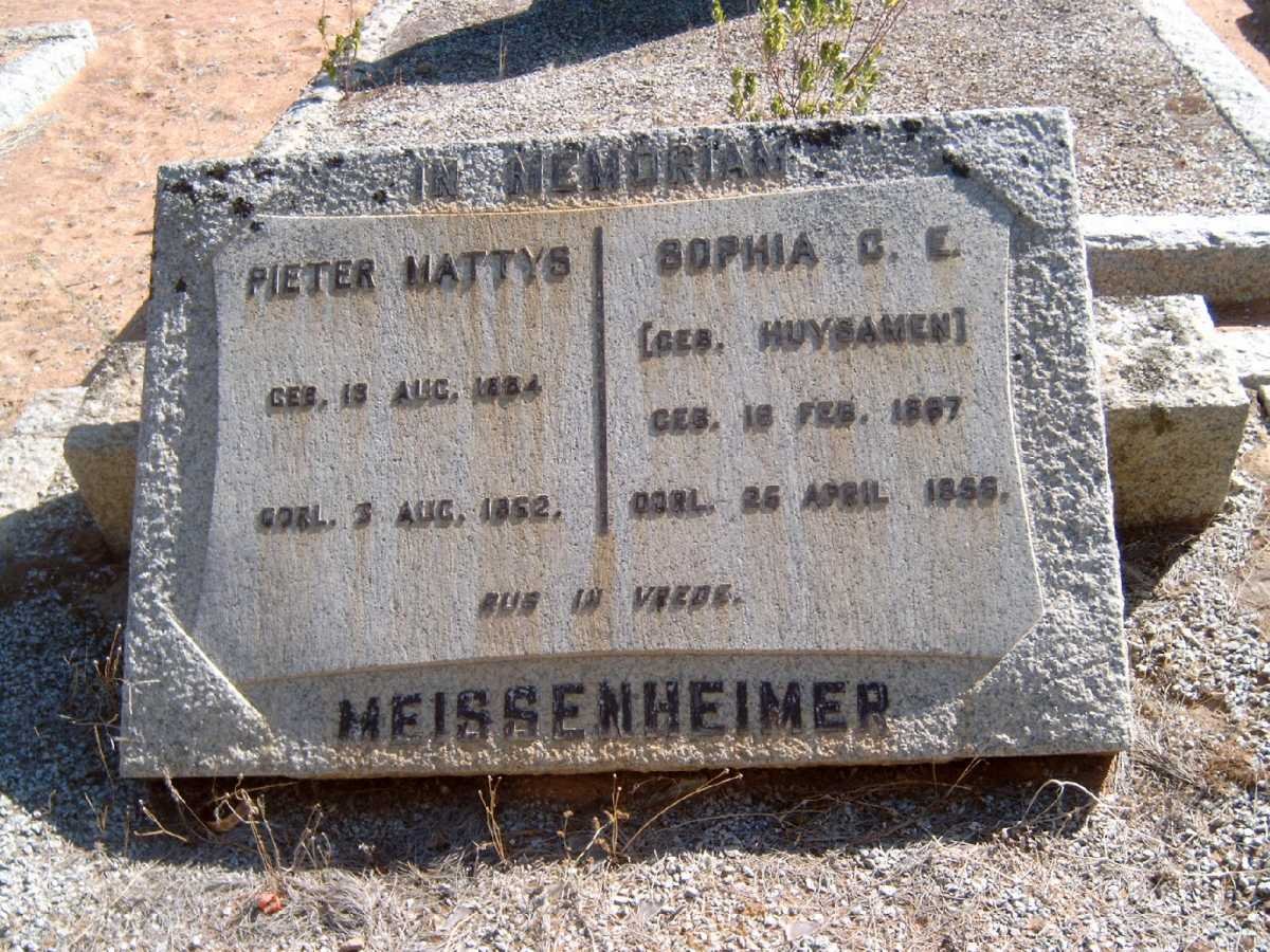MEISSEMHEIMER Pieter Mattys 1834-1852 &amp; Sophia G.E. HUYSAMEN 1887-1956