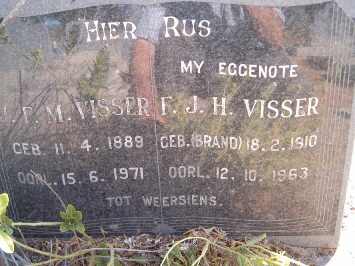 VISSER J.F.M. 1889-1971 &amp; F.J.H. BRAND 1910-1963
