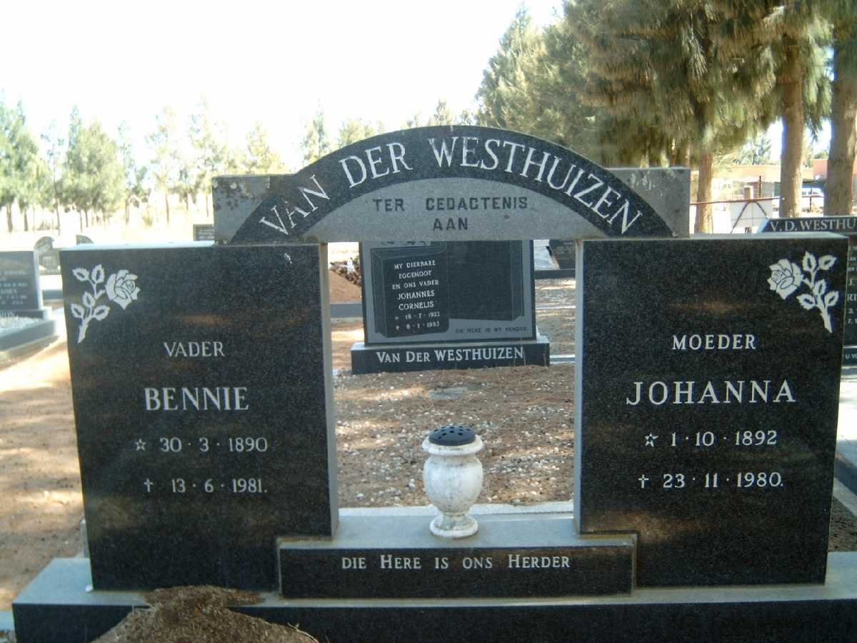 WESTHUIZEN Bennie, van der 1890-1981 &amp; Johanna 1892-1980
