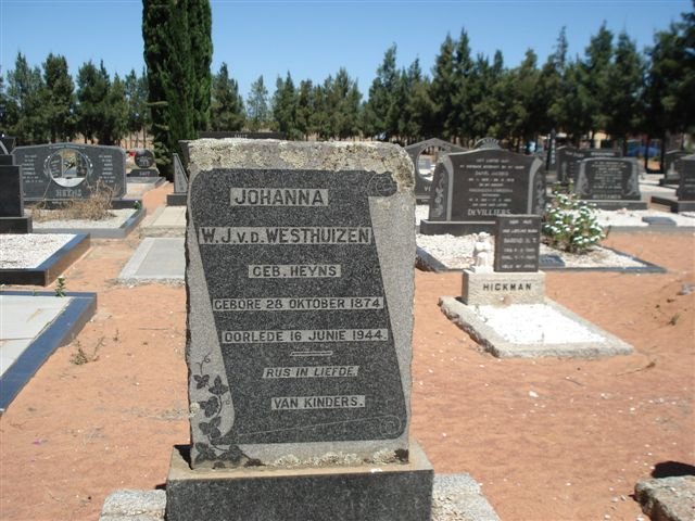 WESTHUIZEN Johanna W.J., v.d. nee HEYNS 1874-1944