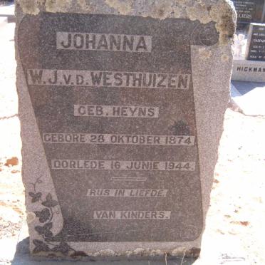 WESTHUIZEN W.J., v.d. nee HEYNS 1874-1944