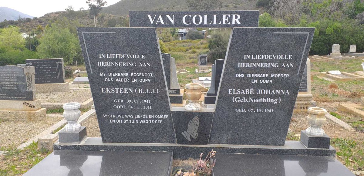 COLLER B.J.J., van 1942-2011 &amp; Elsabe Johanna NEETHLING 1943-