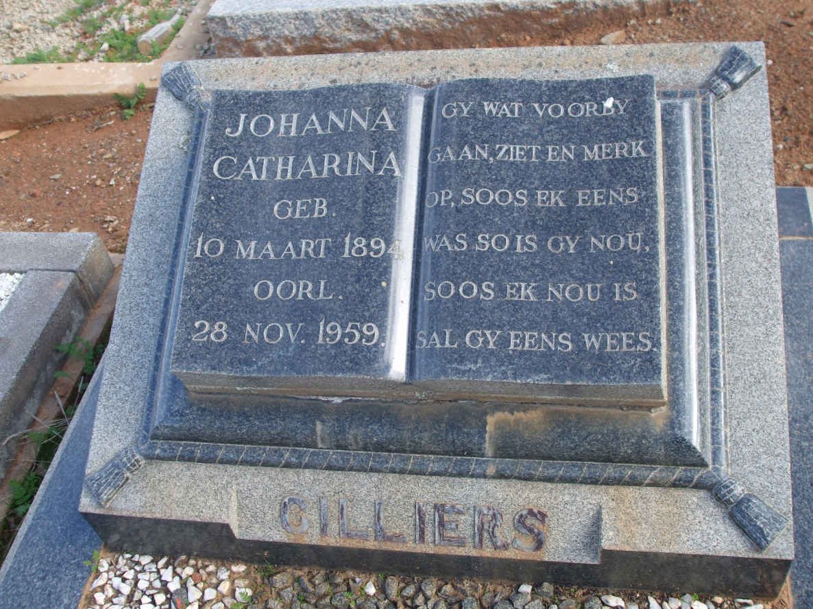CILLIERS Johanna Catharina 1894-1959