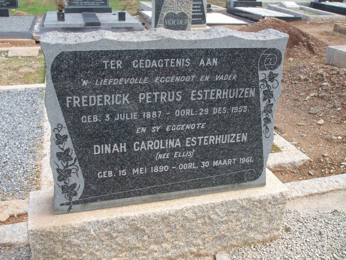 ESTERHUIZEN Frederick Petrus 1887-1953 &amp; Dinah Carolina ELLIS 1890-1961
