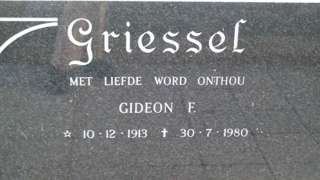 GRIESSEL Gideon F. 1913-1980