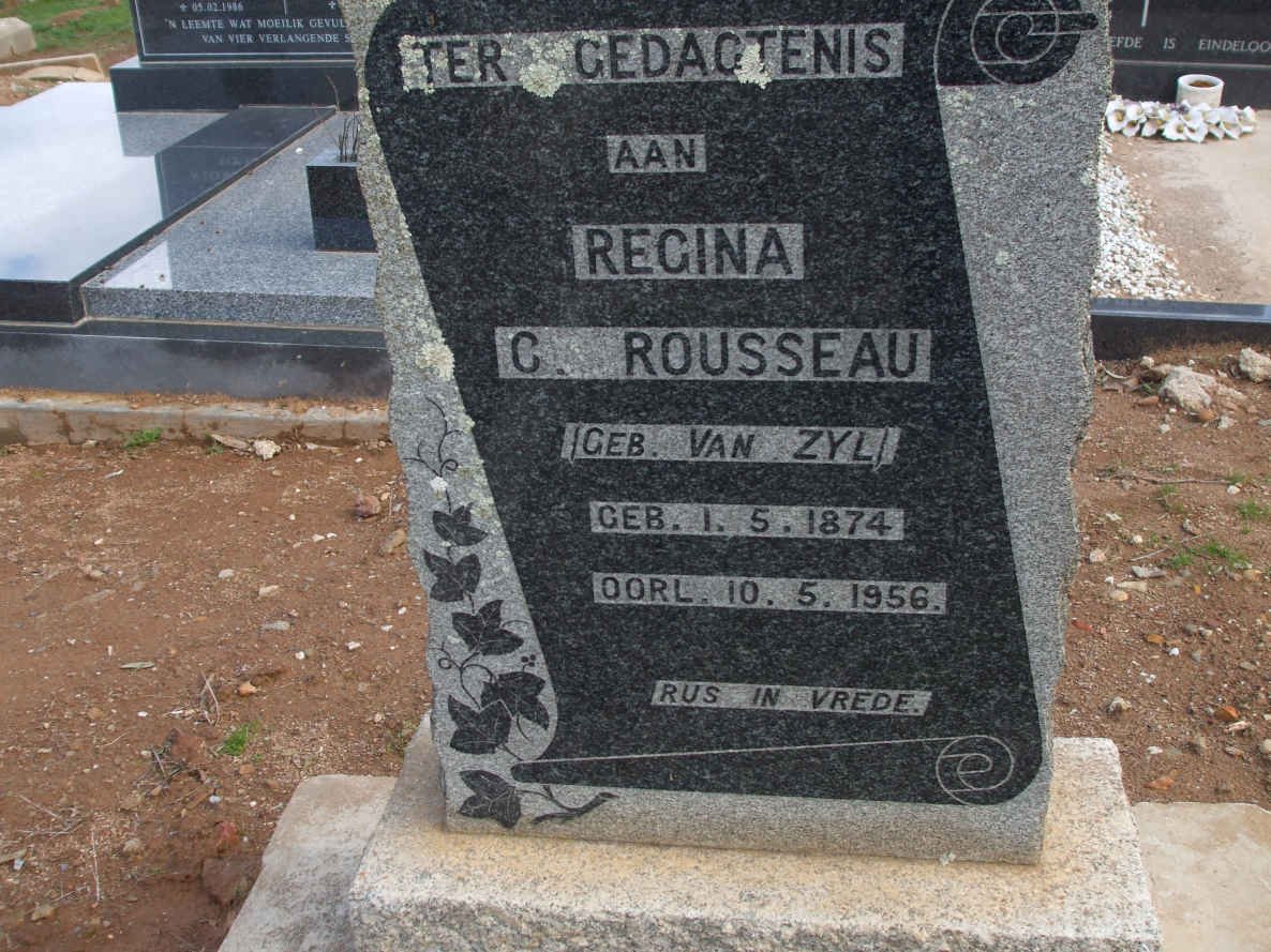 ROUSSEAU Regina C. nee VAN ZYL 1874-1956