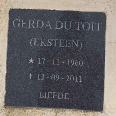 TOIT Gerda, du nee EKSTEEN 1960-2011