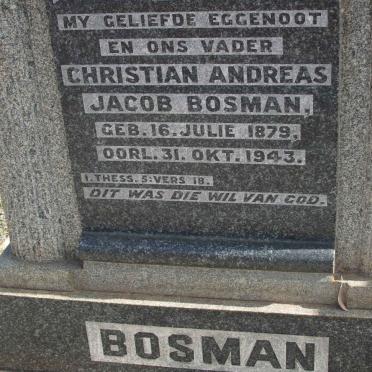 BOSMAN Christian Andreas Jacob 1879-1943