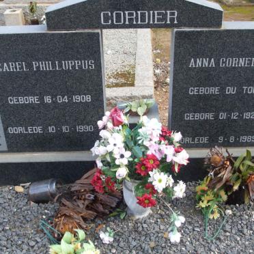 CORDIER Carel Philluppus 1908-1990 &amp; Anna Cornelia DU TOIT 1923-1989