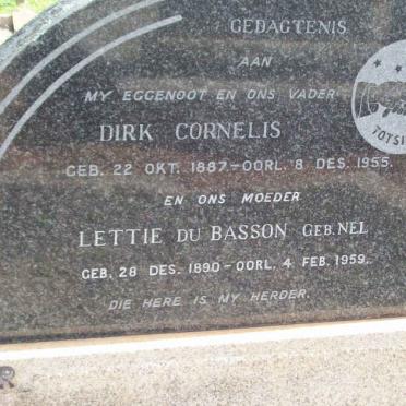 COOKE Dirk Cornelis 1887-1955 &amp; Lettie DU BASSON nee NEL 1890-1959