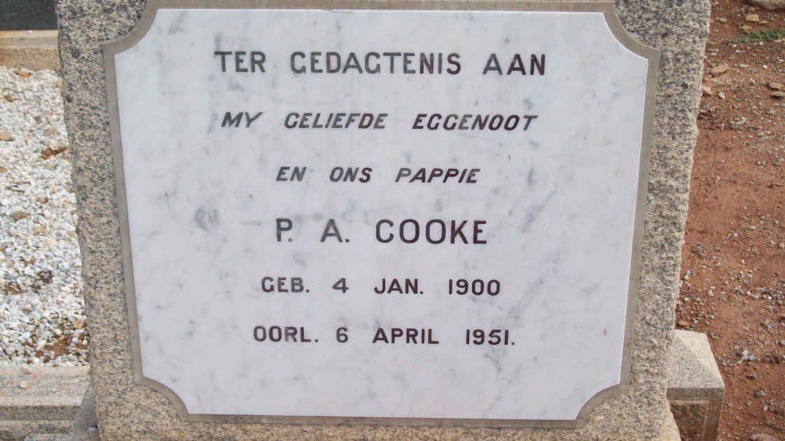 COOKE P.A. 1900-1951