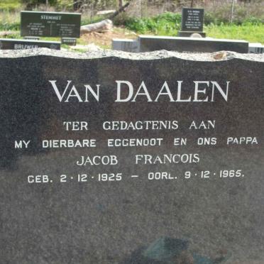 DAALEN Jacob Francois, van 1925-1965