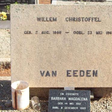 EEDEN Willem Christoffel, van 1866-1963 &amp; Barbara Magdalena 1910-1989