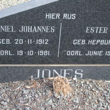 JONES Daniel Johannes 1912-1981 &amp; Ester HEPBURN -1972