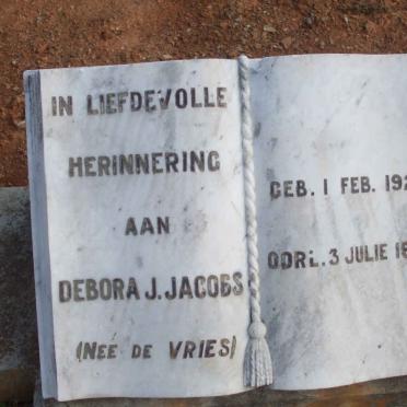 JACOBS Debora J. nee DE VRIES 1920-1944