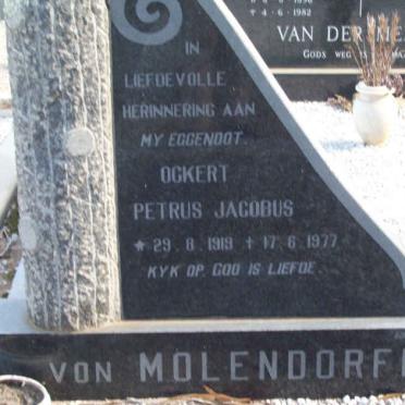MOLENDORFF Ockert Petrus Jacobus, von 1919-1977