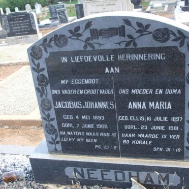 NEEDHAM Jacobus Johannes 1893-1968 &amp; Anna Maria ELLIS 1897-1981