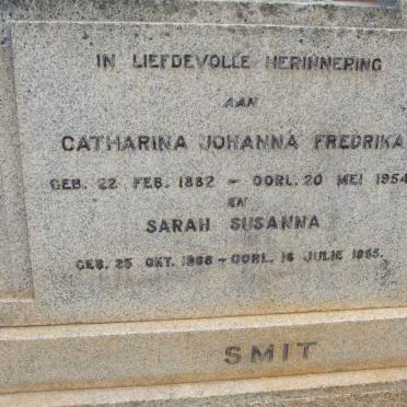 SMIT Catharina Johanna Fredrika 1882-1954 :: SMIT Sarah Susanna 1868-1955