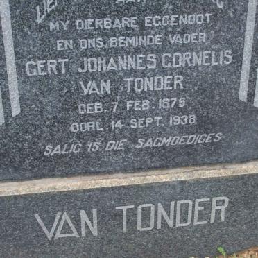 TONDER Gert Johannes Cornelis, van 1875-1938
