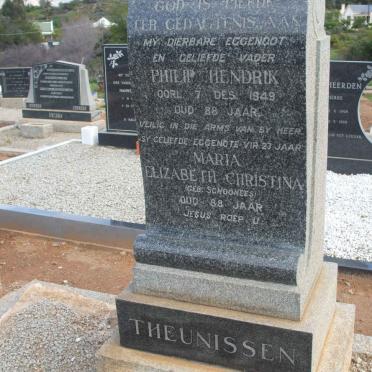 THEUNISSEN Philip Hendrik -1949 &amp; Maria Elizabeth Christina SCHOONEES
