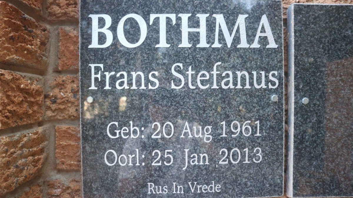 BOTHMA Frans Stefanus 1961-2013