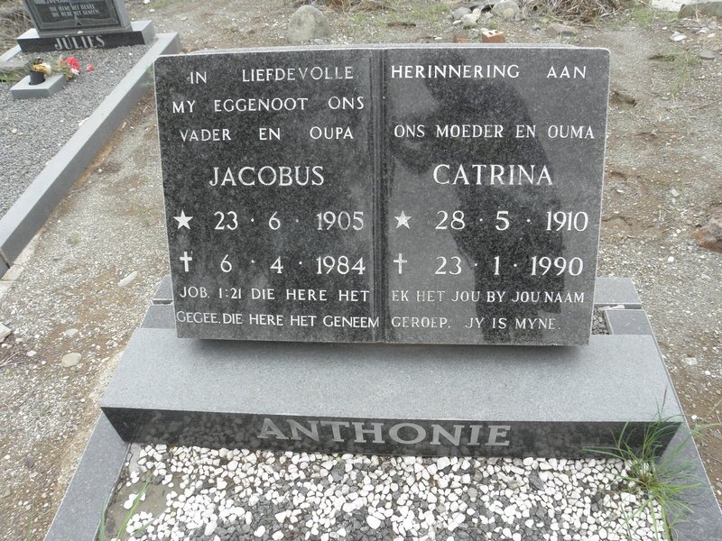 ANTHONIE Jacobus 1905-1984 &amp; Catrina 1910-1990