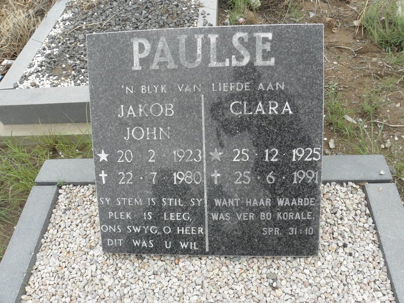PAULSE Jakob John 1923-1980 &amp; Clara 1925-1991