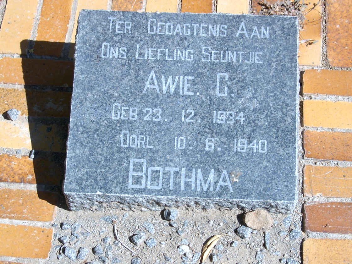 BOTHMA Awie C. 1934-1940