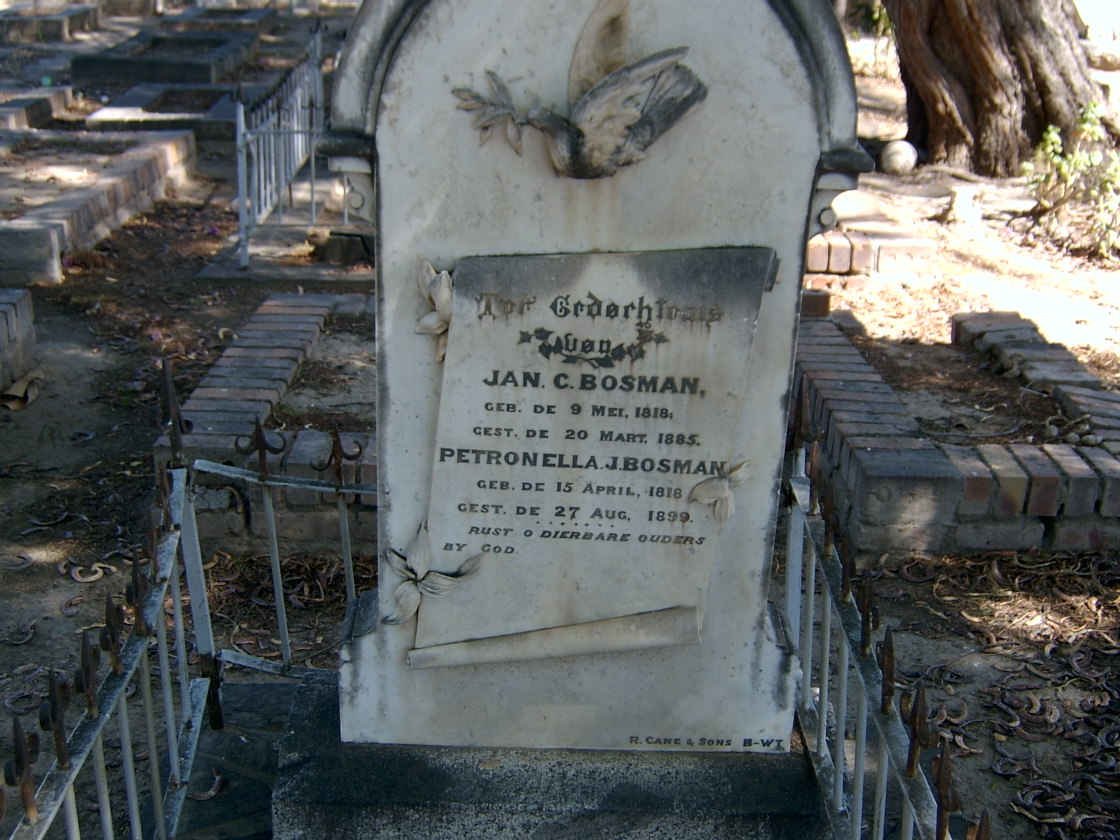 BOSMAN Jan C. 1818-1885 &amp; Petronella J. 1818-1899
