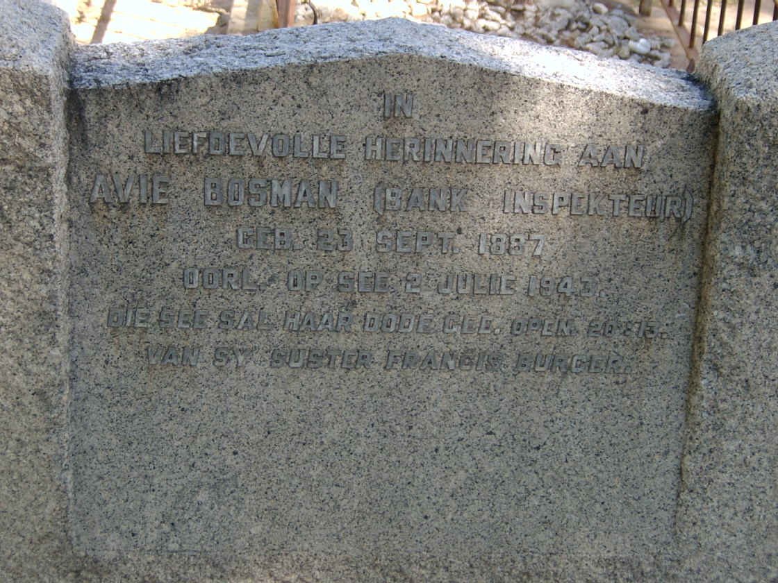 BOSMAN Avie 1887-1943