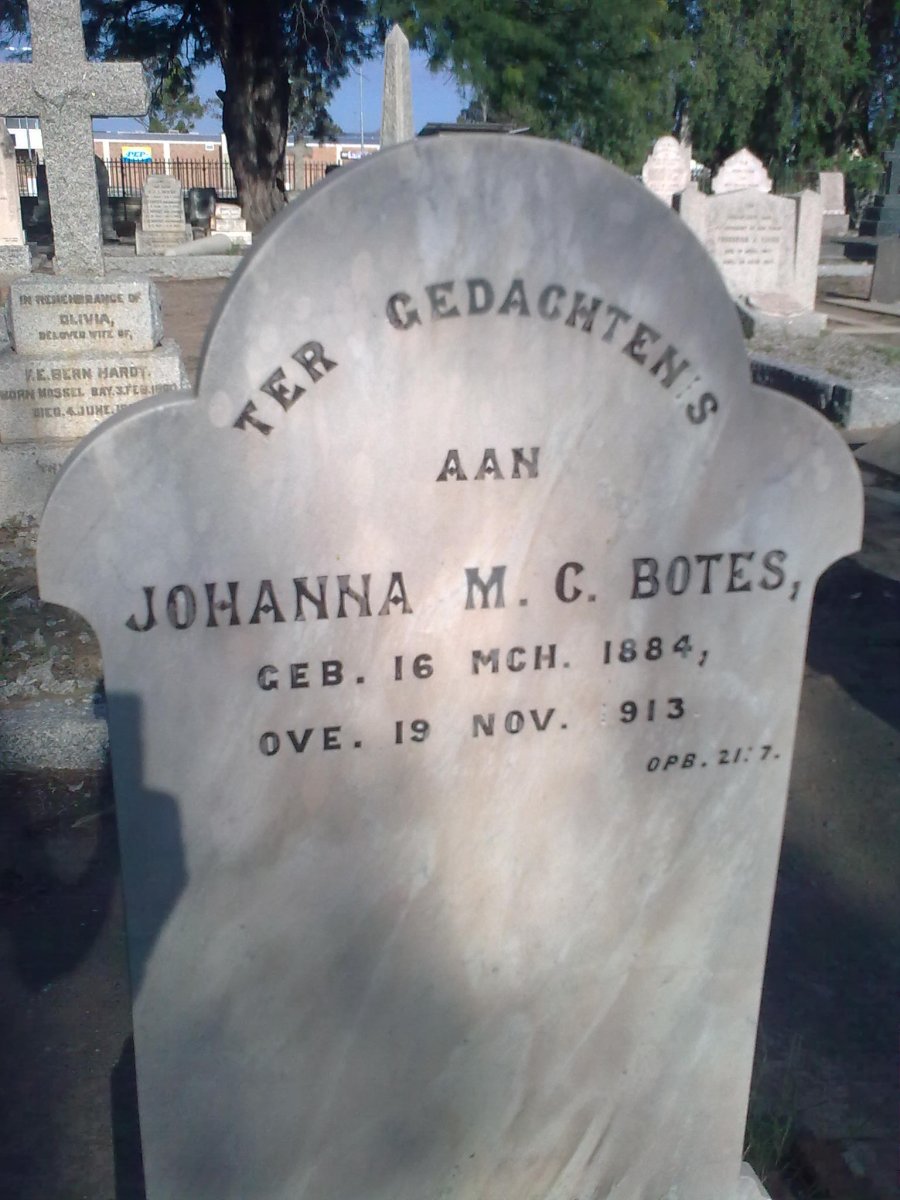 BOTES Johanna M.C. 1884-1913