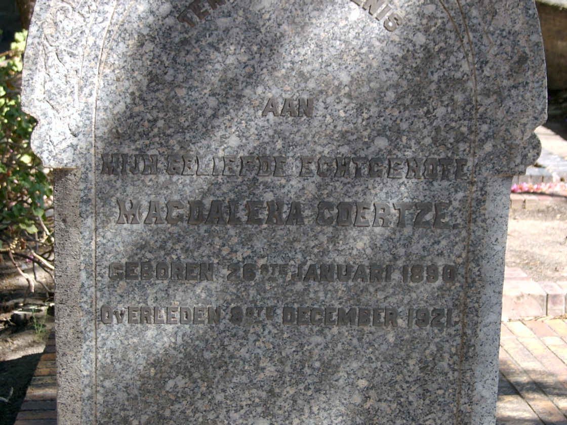 COERTZE Magdalena 1890-1921
