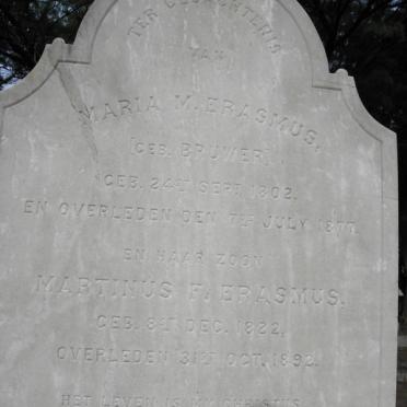 ERASMUS Maria M. nee BRUWER 1802-1877 :: ERASMUS Martinus F. 1822-1892